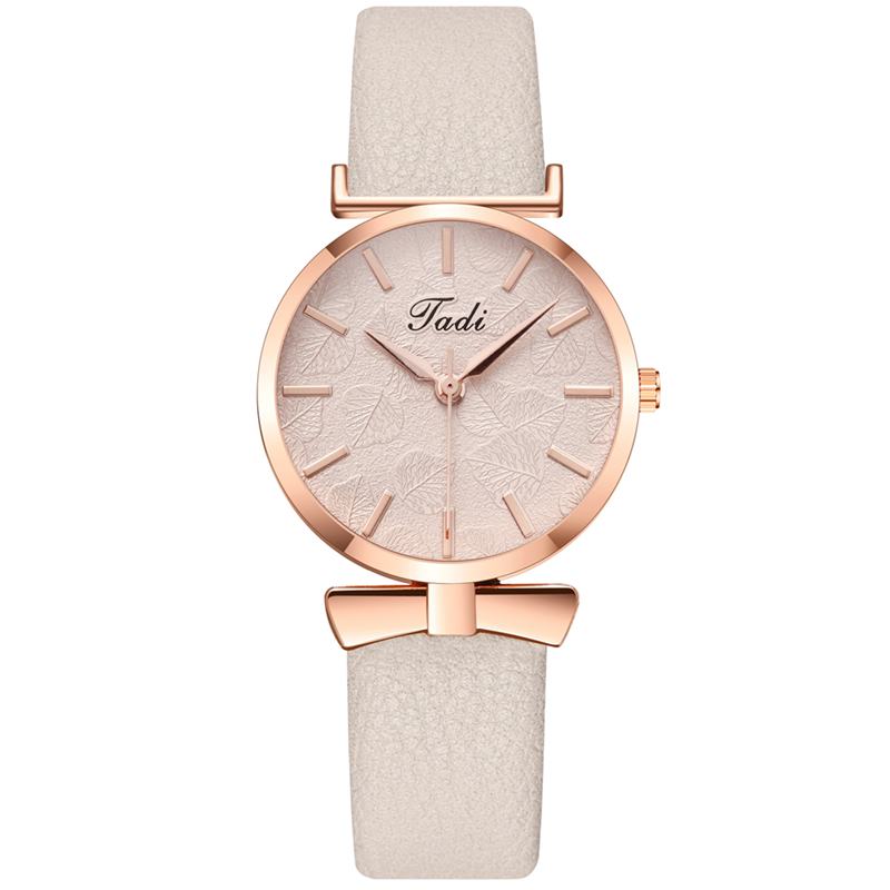 Moda Casual Eleganckie Damskie Zegarki Skórzany Pasek Dial Rose Gold Wrist Case Zegarek Kwarcowy