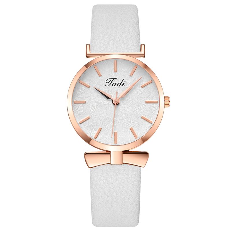 Moda Casual Eleganckie Damskie Zegarki Skórzany Pasek Dial Rose Gold Wrist Case Zegarek Kwarcowy