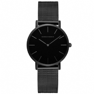 Moda Casual Simple Big Dial Steel Mesh Strap Wodoodporny Damski Zegarek Kwarcowy