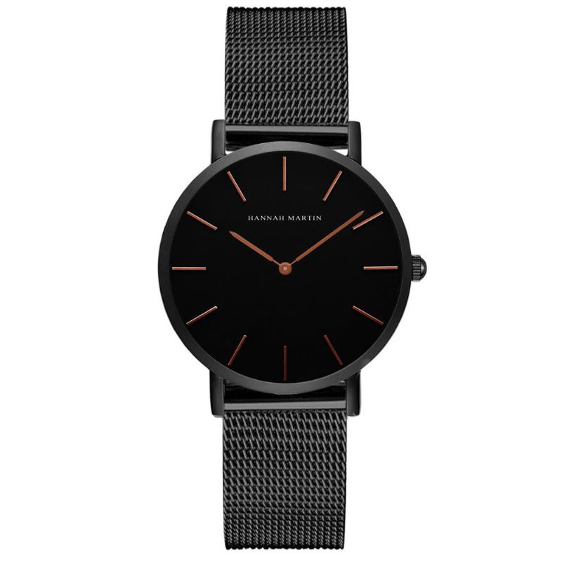 Moda Casual Simple Big Dial Steel Mesh Strap Wodoodporny Damski Zegarek Kwarcowy