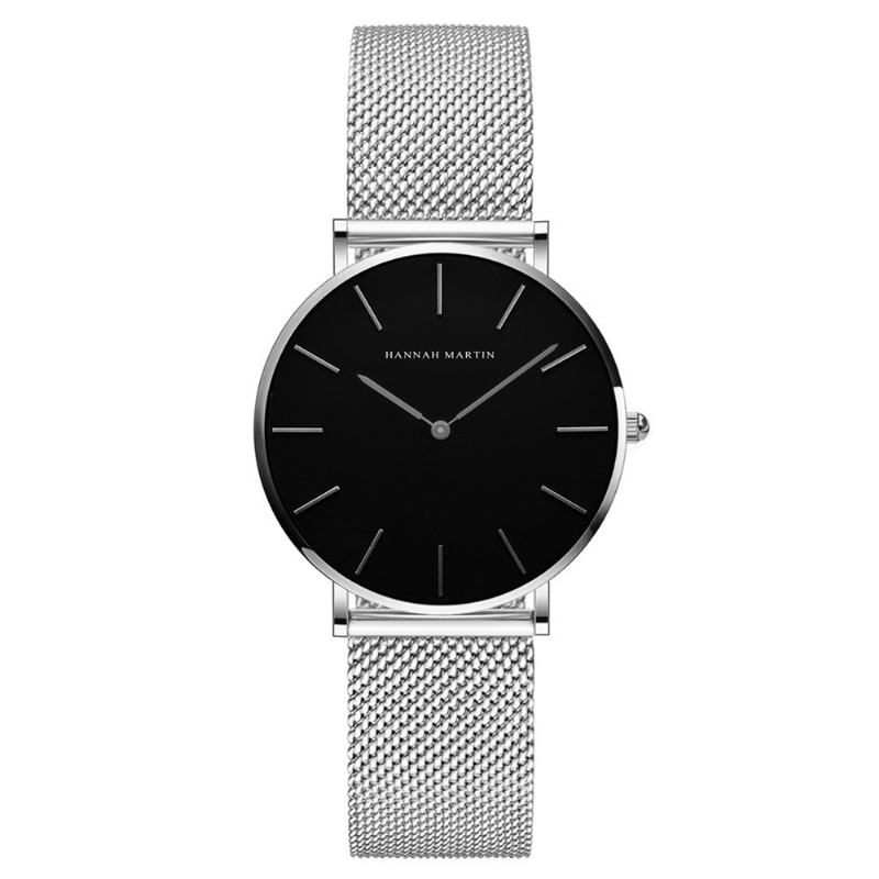 Moda Casual Simple Big Dial Steel Mesh Strap Wodoodporny Damski Zegarek Kwarcowy