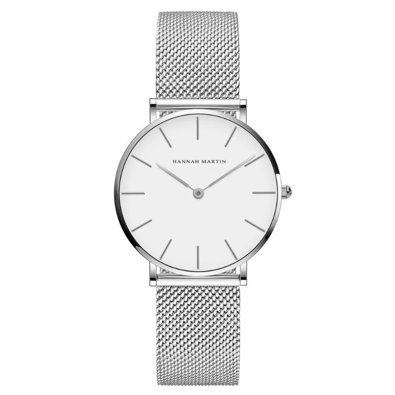 Moda Casual Simple Big Dial Steel Mesh Strap Wodoodporny Damski Zegarek Kwarcowy