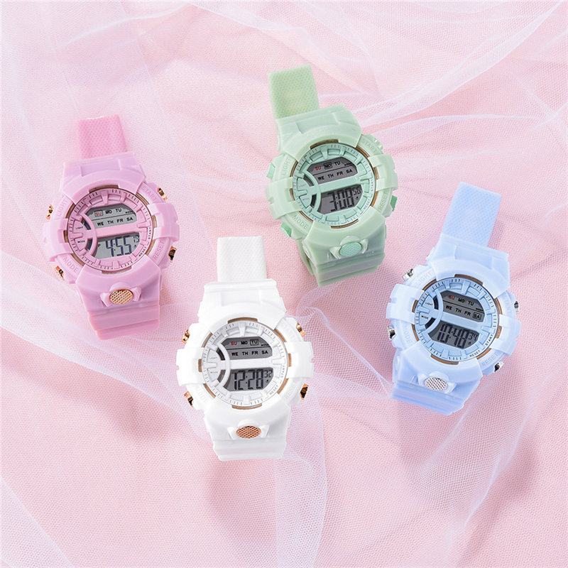 Moda Casual Time Week Display Pasek Silikonowy Led Cyfrowy Zegarek Zegarek Damski