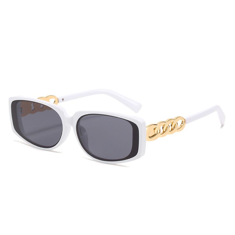 Moda Chain Element Square Okulary Osobowość Moda Catwalk Okulary Przeciwsłoneczne