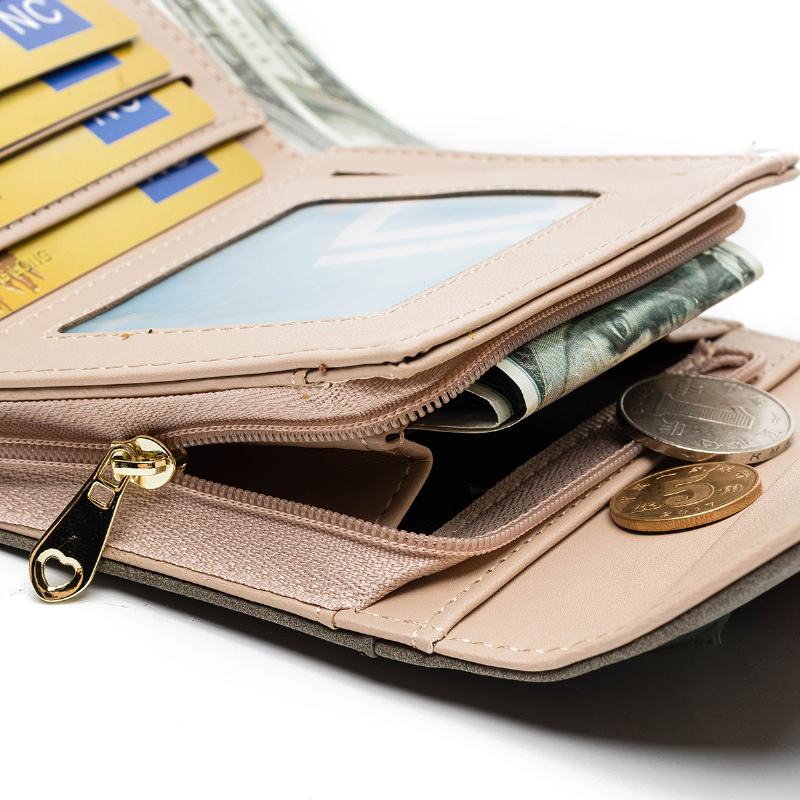 Moda Damska Torebka Mini Faux Leather Wallet Holder Coin Bag Zip Coin Pouch Id Wallet