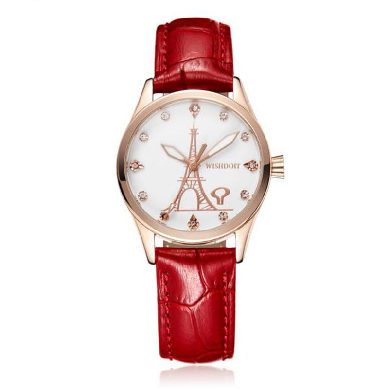 Moda Damski Zegarek Kwarcowy Cyfry Rzymskie Kwiatowy Zegarek Na Rękę Z Żelazną Wieżą