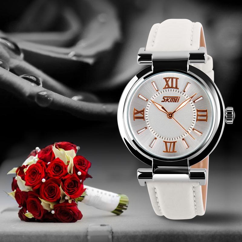 Moda Damskie Watch Wodoodporny Skórzany Pasek Casual Quartz Watch