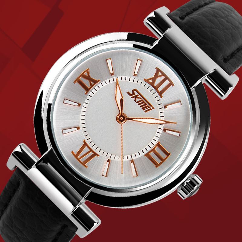 Moda Damskie Watch Wodoodporny Skórzany Pasek Casual Quartz Watch