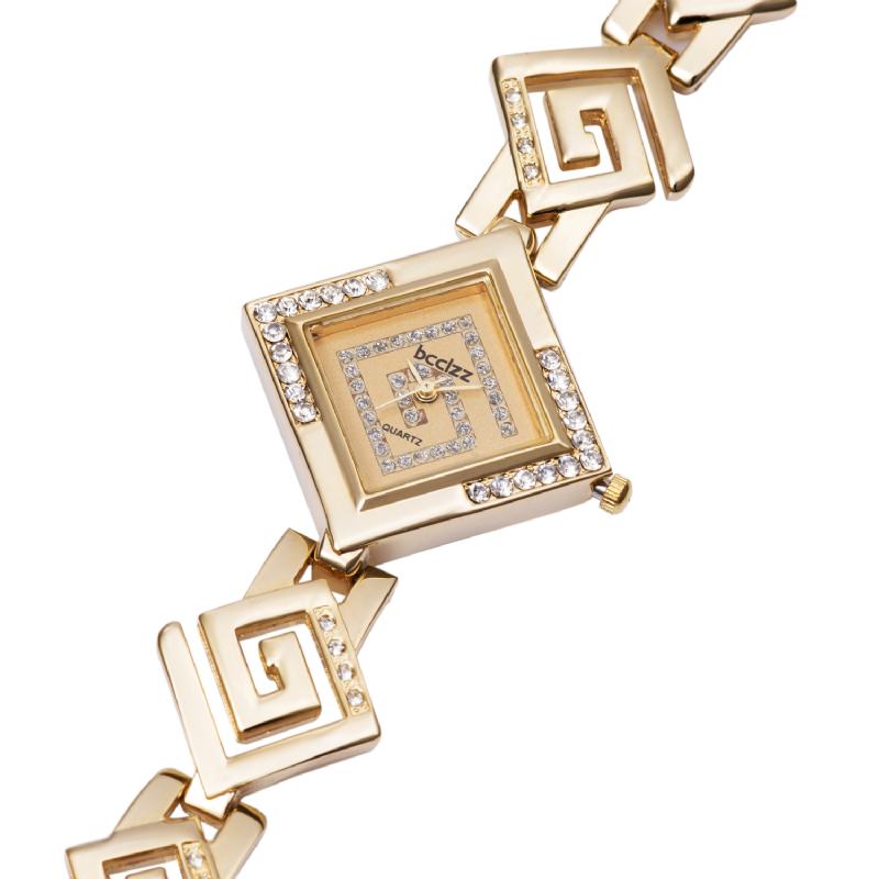 Moda Diamond Crystal Watch Dial Damskie Watch Ladies Dress Zegarek Kwarcowy