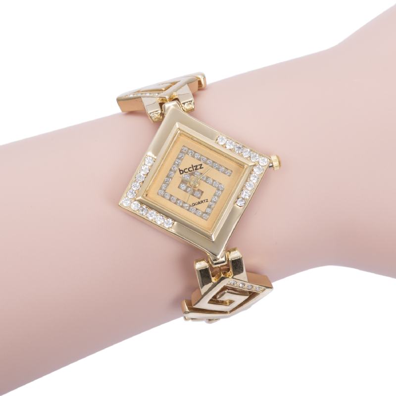 Moda Diamond Crystal Watch Dial Damskie Watch Ladies Dress Zegarek Kwarcowy