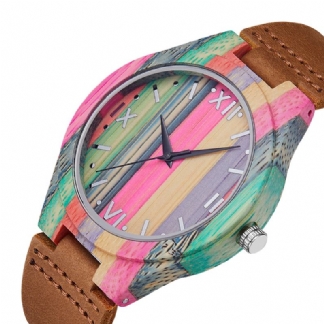 Moda Kolorowe Etui Dial Skórzany Pasek Kreatywny Styl Przypadkowy Zegarek Męski Zegarek Kwarcowy