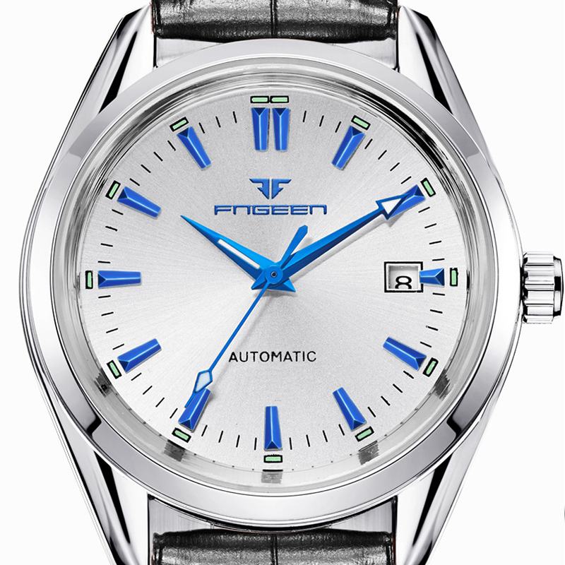 Moda Męska Business Style Full Steel Watch Luminous Display Automatyczny Zegarek Mechaniczny