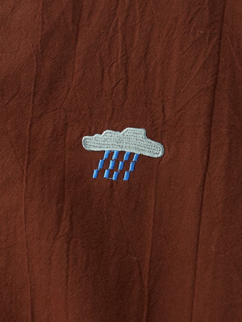 Moda Męska Little Cloud Cartoon Haft Oddychające Koszulki Z Dekoltem W Kształcie Litery O