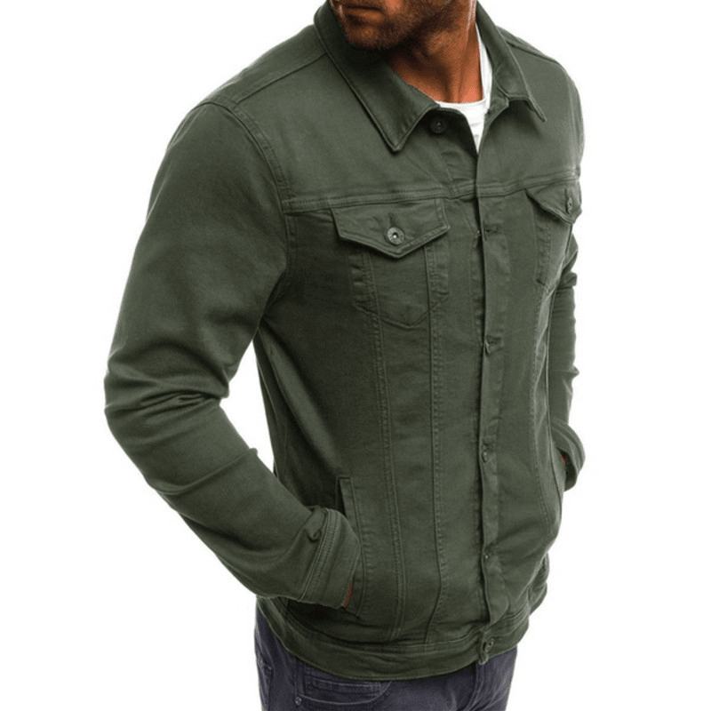 Moda Męska Multi Kieszenie Solid Color Fit Casual Cargo Jacket