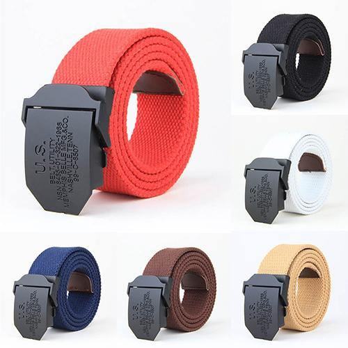 Moda Męska Outdoor Casual Solid Color Buckle Soliders Military Waist Belt