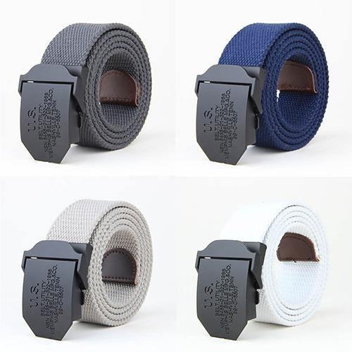 Moda Męska Outdoor Casual Solid Color Buckle Soliders Military Waist Belt