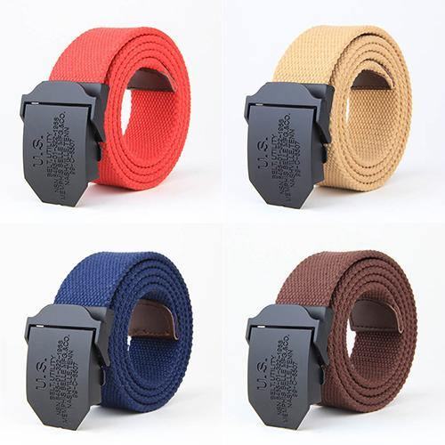 Moda Męska Outdoor Casual Solid Color Buckle Soliders Military Waist Belt