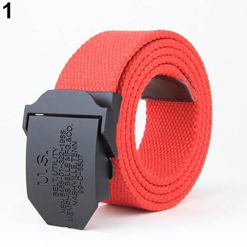 Moda Męska Outdoor Casual Solid Color Buckle Soliders Military Waist Belt