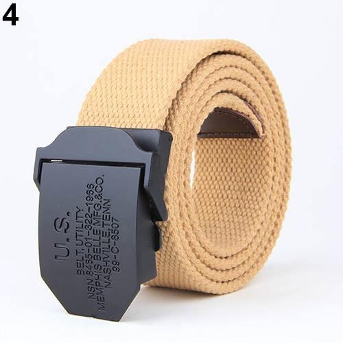 Moda Męska Outdoor Casual Solid Color Buckle Soliders Military Waist Belt