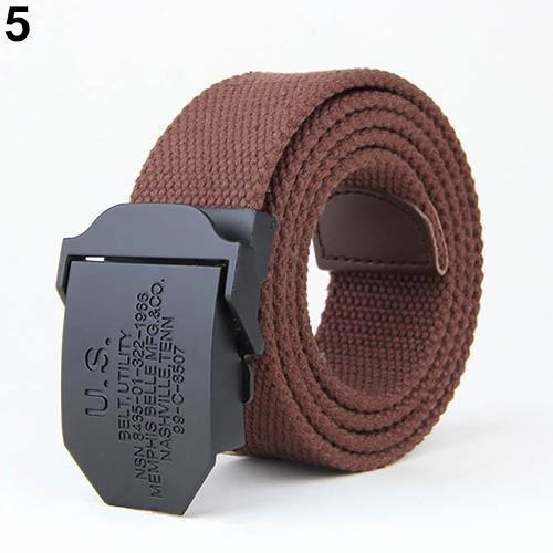 Moda Męska Outdoor Casual Solid Color Buckle Soliders Military Waist Belt