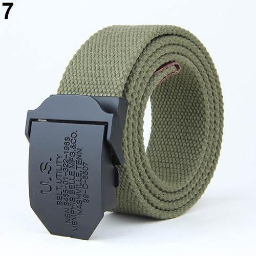 Moda Męska Outdoor Casual Solid Color Buckle Soliders Military Waist Belt