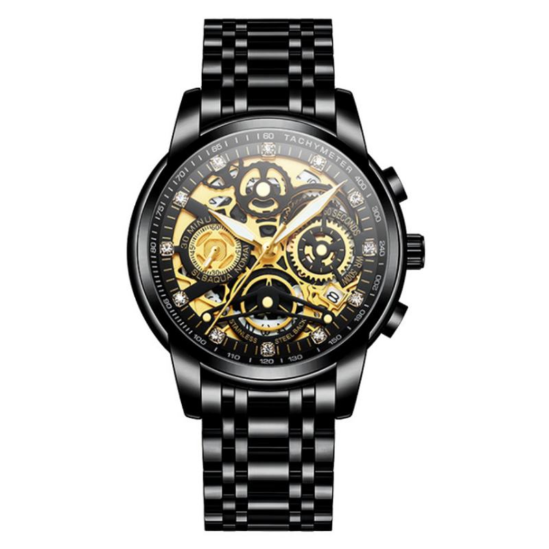 Moda Męska Zegarek Wodoodporny Chronograf Luminous Date Display Zegarek Kwarcowy