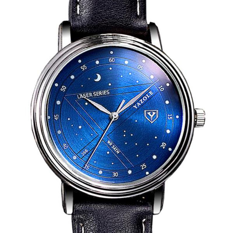 Moda Męski Zegarek Kwarcowy Casual Stars Pattern Dial Wrist Watch