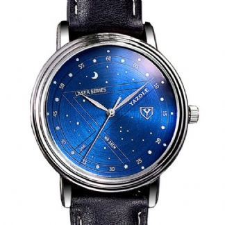 Moda Męski Zegarek Kwarcowy Casual Stars Pattern Dial Wrist Watch