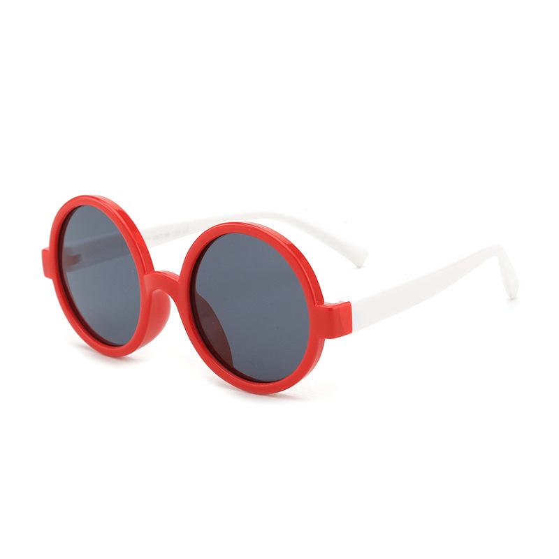 Moda Okrągła Ramka Silikonowe Okulary Przeciwsłoneczne Dla Dzieci Anty-ultrafioletowe Okulary Przeciwsłoneczne Dla Dzieci Osłona Przeciwsłoneczna