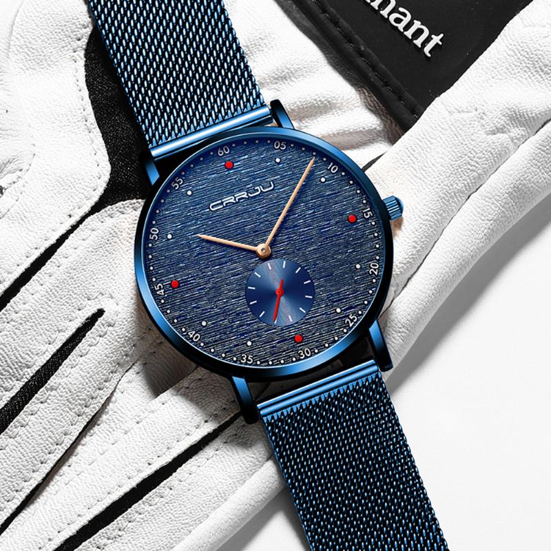 Moda Red Dot Design Full Steel Second Zegarek Kwarcowy Dla Mężczyzn