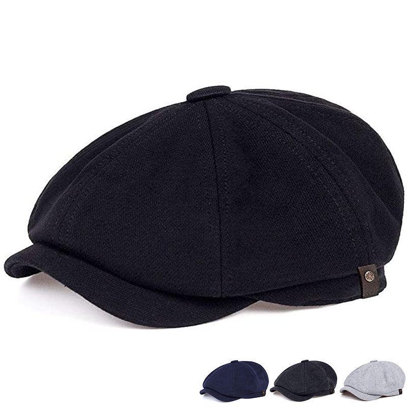 Moda Retro Męski Brytyjski Dziki Beret Ośmiokątny Kapelusz