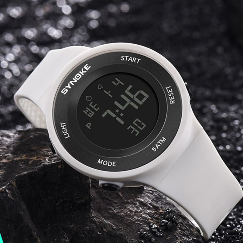 Moda Student Watch 5atm Wodoodporny Wyświetlacz Świetlny Wielofunkcyjny Sportowy Zegarek Cyfrowy