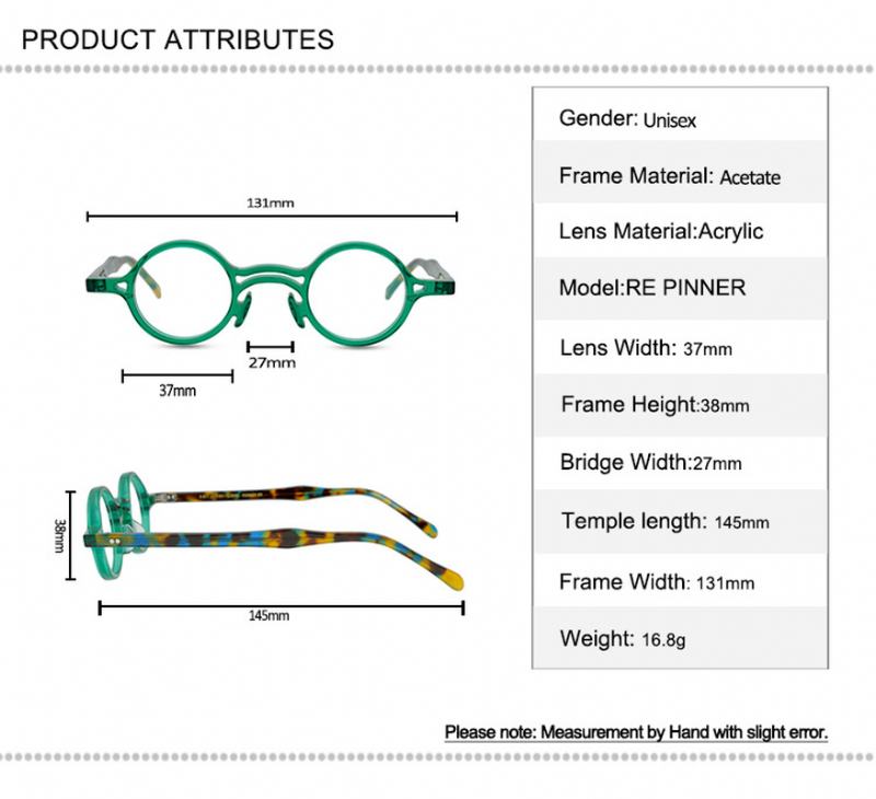 Modna Retro Mała Okrągła Ramka Do Okularów Optycznych Może Być Wyposażona W Krótkowzroczność