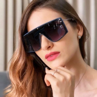 Modne Nowe Jednoczęściowe Okulary Przeciwsłoneczne Z Dużą Ramką Dla Kobiet