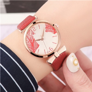 Modne Zabawne Modne Zegarki Damskie Wzór Drzewa Dial Rose Gold Case Skórzany Pasek Zegarek Kwarcowy