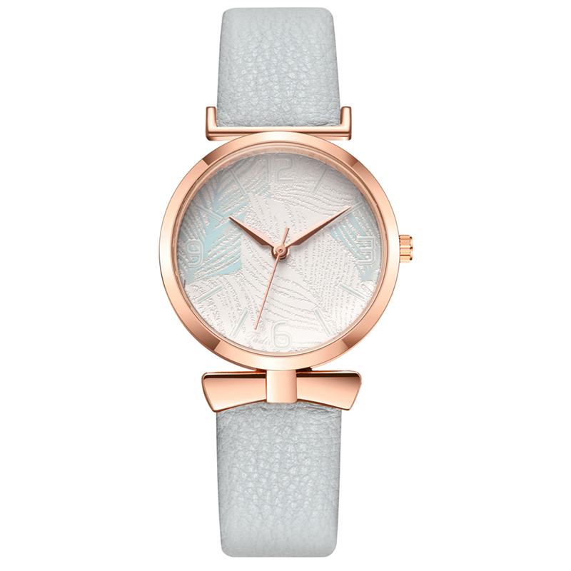 Modne Zabawne Modne Zegarki Damskie Wzór Drzewa Dial Rose Gold Case Skórzany Pasek Zegarek Kwarcowy