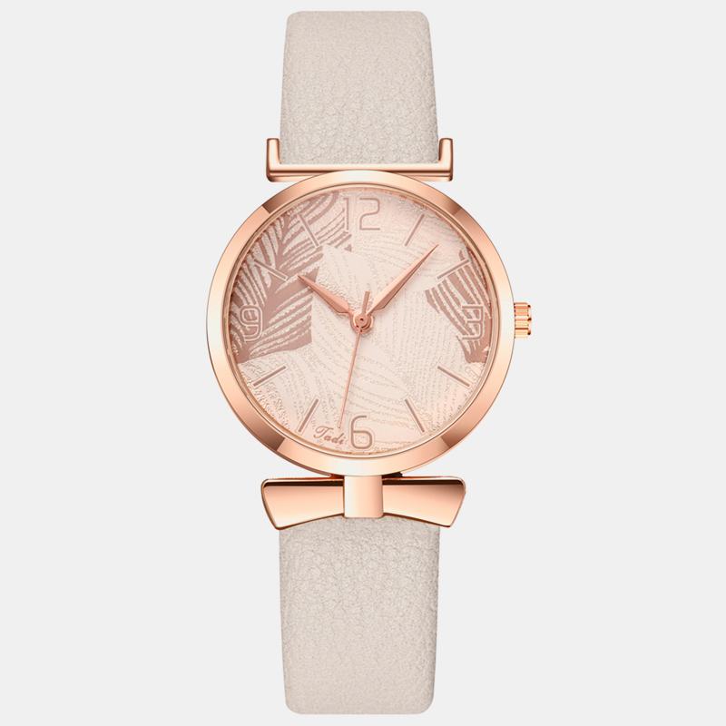 Modne Zabawne Modne Zegarki Damskie Wzór Drzewa Dial Rose Gold Case Skórzany Pasek Zegarek Kwarcowy