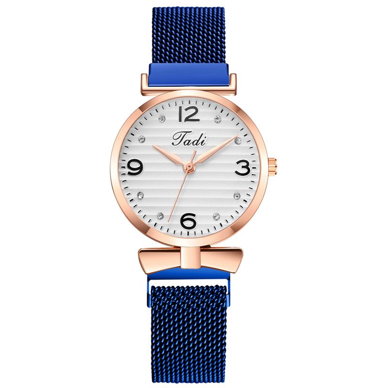 Modny Prosty Elegancki Design Dzikie Damskie Zegarki Mesh Band Rose Gold Case Zegarek Kwarcowy