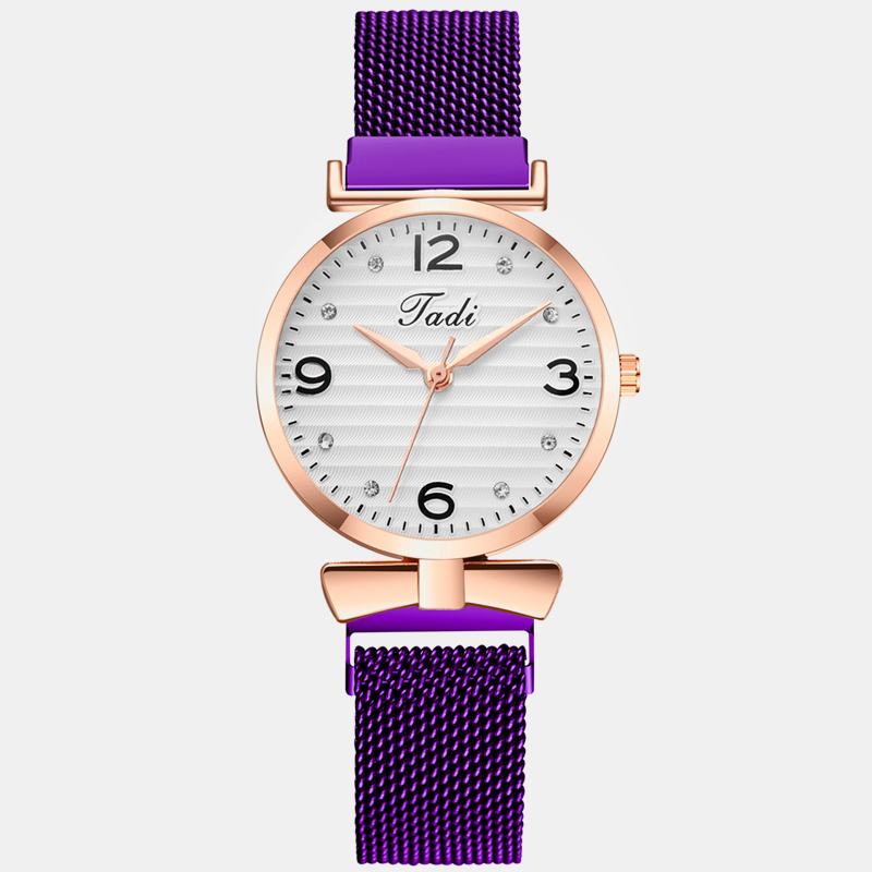 Modny Prosty Elegancki Design Dzikie Damskie Zegarki Mesh Band Rose Gold Case Zegarek Kwarcowy