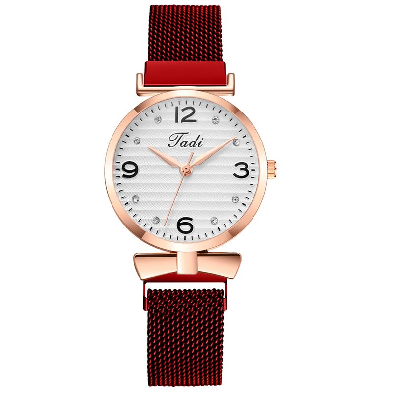 Modny Prosty Elegancki Design Dzikie Damskie Zegarki Mesh Band Rose Gold Case Zegarek Kwarcowy