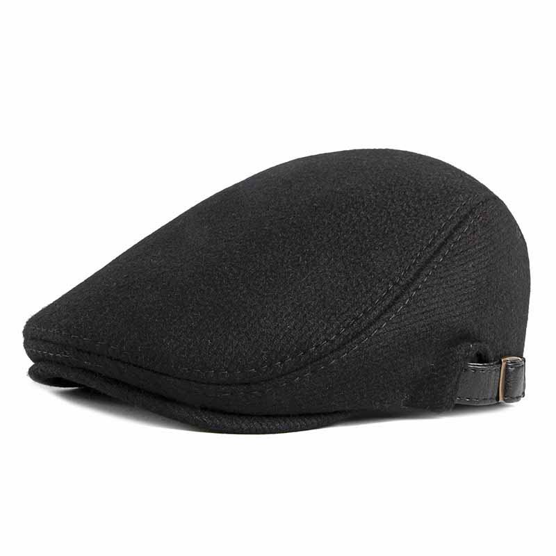 Modny Prosty Męski Wełniany Beret W Stylu Retro