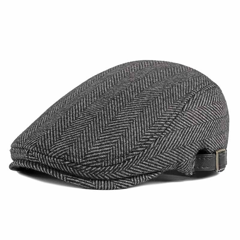 Modny Prosty Męski Wełniany Beret W Stylu Retro