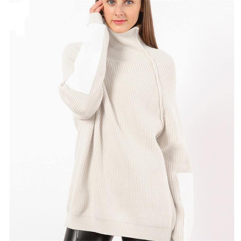 Modny Sweter Z Dzianiny Z Długim Rękawem Dla Kobiet Bodycon Slim Golf Jesienno-zimowy Sweter Kaszmirowy Pull Femme