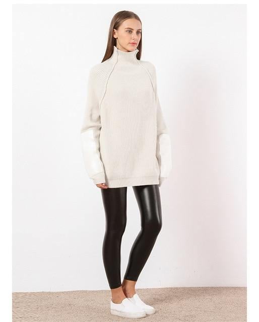 Modny Sweter Z Dzianiny Z Długim Rękawem Dla Kobiet Bodycon Slim Golf Jesienno-zimowy Sweter Kaszmirowy Pull Femme