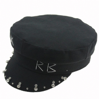 Modny Wełniany Beret Trend Ośmiokątny Kapelusz