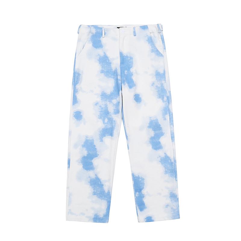 National Tide Gradient Tie-dye Kombinezony European I Nd Retro Casual Pants Loose High Street