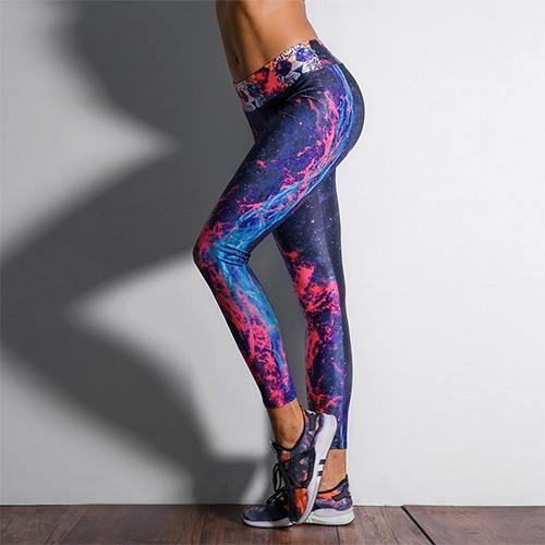 New Arrival Damskie Legginsy Spodnie Sportowe Starry Sky 3d Spot Printed Mujer Compression Legg Pants