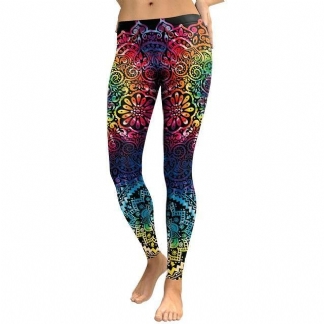 New Arrival Legginsy Damskie Mandala Kwiat Druk 3d Gradient Legging Fitness Legg Spodnie Z Wysokim Stanem Spodnie