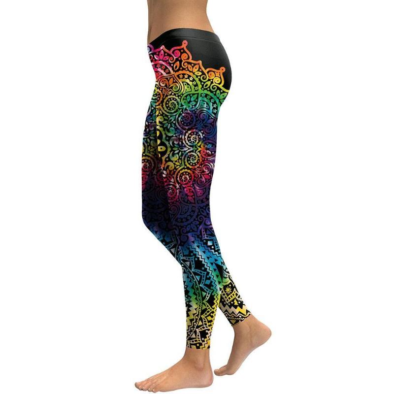 New Arrival Legginsy Damskie Mandala Kwiat Druk 3d Gradient Legging Fitness Legg Spodnie Z Wysokim Stanem Spodnie