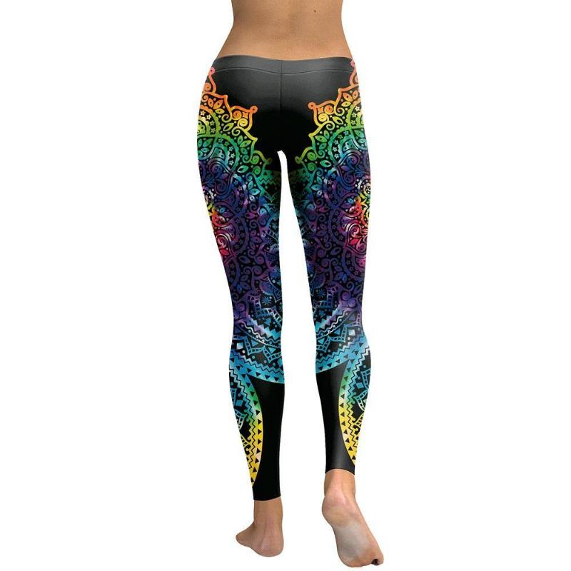 New Arrival Legginsy Damskie Mandala Kwiat Druk 3d Gradient Legging Fitness Legg Spodnie Z Wysokim Stanem Spodnie